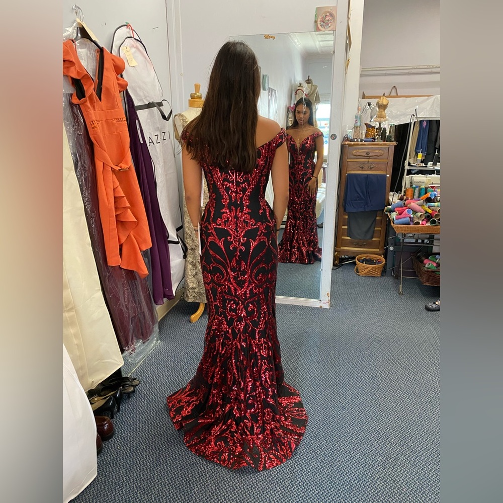 Red and black Jovani dress